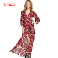 2016 Summer Fashion Chiffon Flower Printing Women Dress